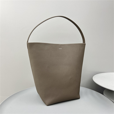 The Row Park N/S Large Tote Bag Grained Calfskin Taupe Color