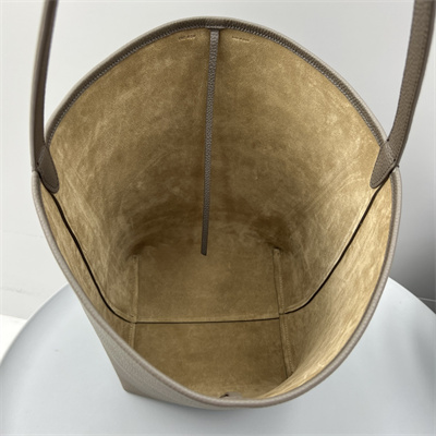 The Row Park N/S Large Tote Bag Grained Calfskin Taupe Color