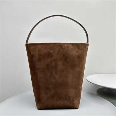 The Row Park N/S Large Tote Bag Dk Brown Suede