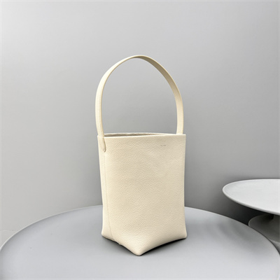 The Row Park N/S Medium Tote Bag Grained Calfskin White color