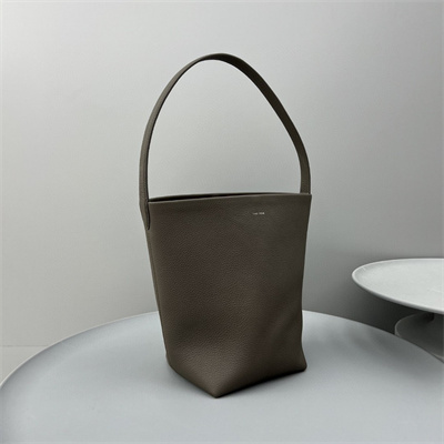 The Row Park N/S Medium Tote Bag Grained Calfskin Taupe color