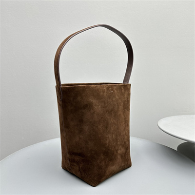The Row Park N/S Medium Tote Bag Dk Brown Suede
