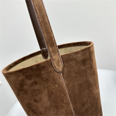 The Row Park N/S Medium Tote Bag Dk Brown Suede
