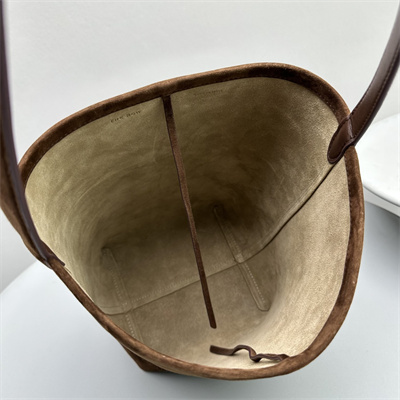 The Row Park N/S Medium Tote Bag Dk Brown Suede