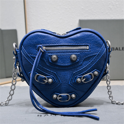 Women’s Le Cagole Heart Mini Bag In Arena Lambskin Blue Color