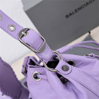 Women’s Le Cagole XS Bucket Bag In Arena Lambskin Purple Color