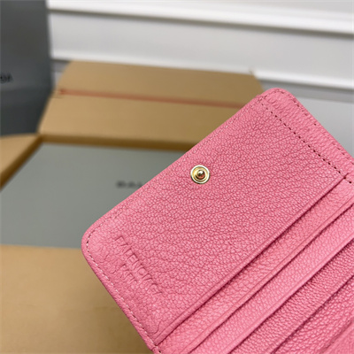 Le Cagole Compact Zippy Wallet In Goatskin Pink Color
