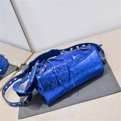 Women’s NEO Cagole XS Handbag In Arena Lambskin Sapphire Blue Color