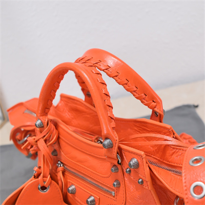Women’s NEO Cagole XS Handbag In Arena Lambskin Orange Color
