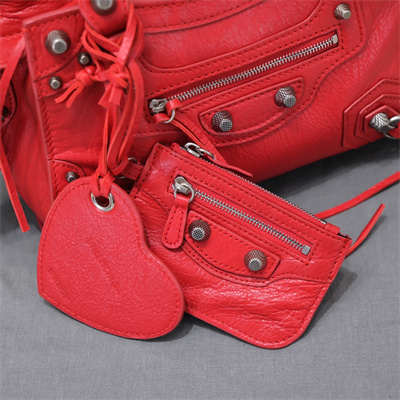 Women’s NEO Cagole XS Handbag In Arena Lambskin Red Color