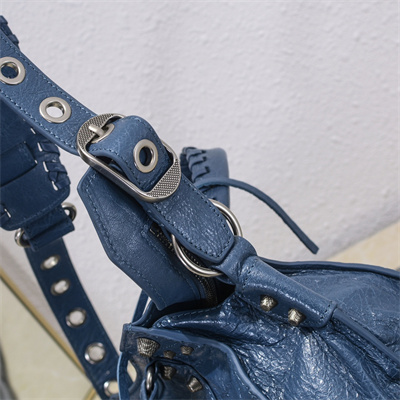 Women’s NEO Cagole XS Handbag In Arena Lambskin Grey Blue Color