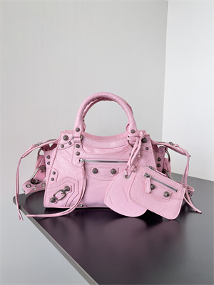 Women’s NEO Cagole XS Handbag In Arena Lambskin Rose Pink Color