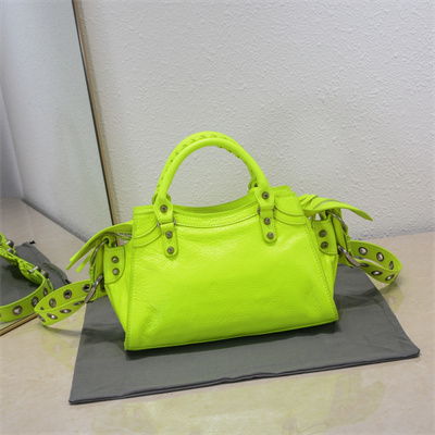 Women’s NEO Cagole XS Handbag In Arena Lambskin Fluorescent Green Color