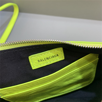 Women’s Le Cagole Mini Bag With Chain In Arena Lambskin Fluorescent Green Color