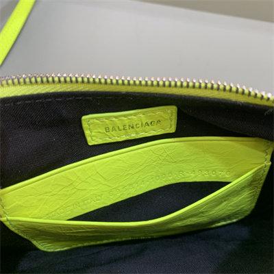 Women’s Le Cagole Mini Bag With Chain In Arena Lambskin Fluorescent Green Color