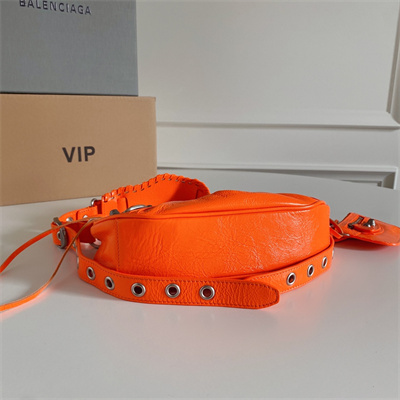 Women’s Le Cagole XS Shoulder Bag In Arena Lambskin Orange Color