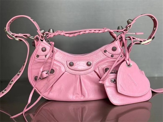 Women’s Le Cagole XS Shoulder Bag In Arena Lambskin Pink Color