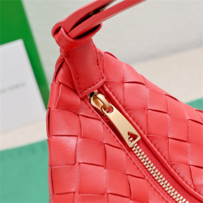 BV Mini Wallace Shoulder Bag In Soft Calfskin Leather Red Color