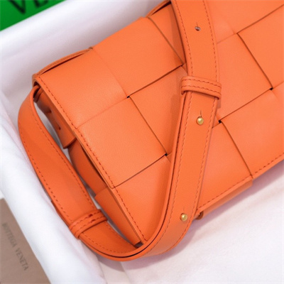 BV Cassette Cross Body Bag In Lambskin Orange Color