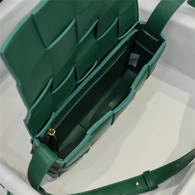 BV Cassette Cross Body Bag In Lambskin Racing Green Color