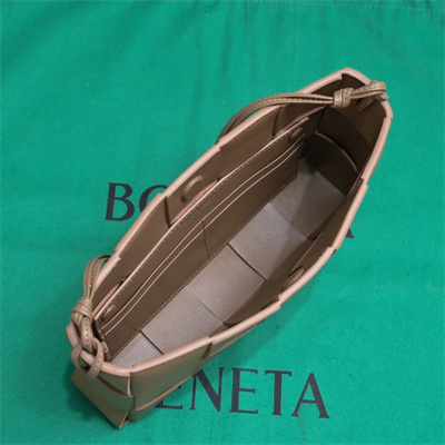 BV Cassette Pouch With Strap In Calfskin Brown Color