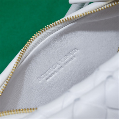 BV Small Gemelli Shoulder Bag In Lambskin Leather White Color