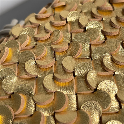 BV Knot Clutch In Metallic Lambskin Leather Gold-Silver Color