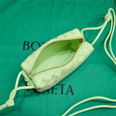 BV Mini Loop Camera Bag In Lambskin Leather Fennel Color