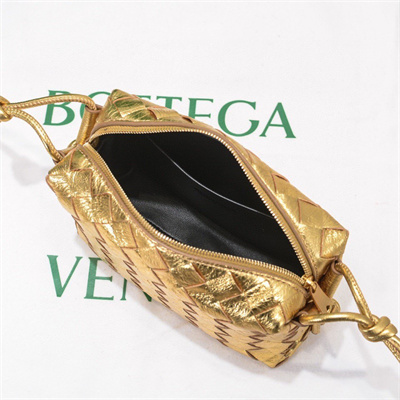 BV Mini Loop Camera Bag In Lambskin Leather Gold Color