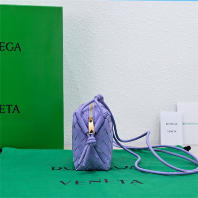 BV Mini Loop Camera Bag In Lambskin Leather Wisteria Color