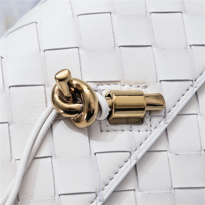 BV Mini Andiamo Shoulder Bag In Lambskin Leather White Color