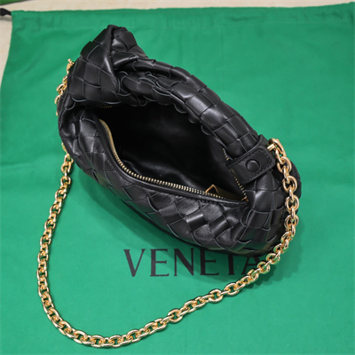 BV Mini Jodie With Chain In Lambskin Leather Black Color