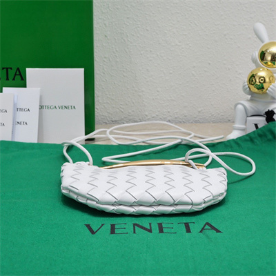 BV Mini Sardine Cross Body Bag In Lambskin White Color