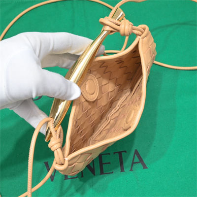 BV Mini Sardine Cross Body Bag In Lambskin Almond Color