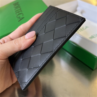 BV Card holder In Calfskin Leather Black