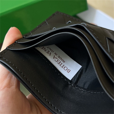 BV Card holder In Calfskin Leather Black