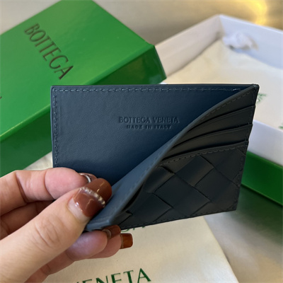 BV Card holder In Calfskin Leather Dk Blue