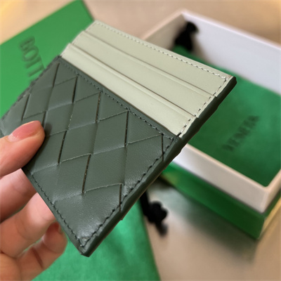 BV Card holder In Calfskin Leather Raintree/New Sauge