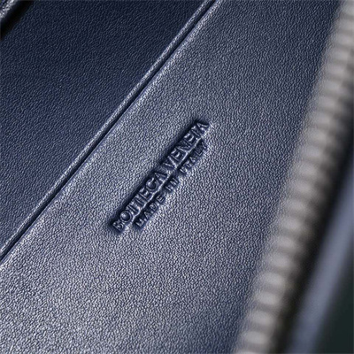 BV Cassette Zipper Pouch In Lambskin Leather Navy Color 80-8