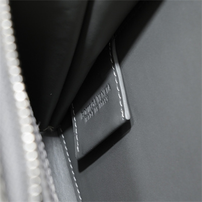 BV Small Intercciato Document Case With Wristlet In Lambskin Leather Thunder Color 80-9