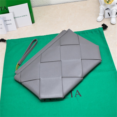 BV Zippy Pouch In Lambskin Leather Grey Color 6689