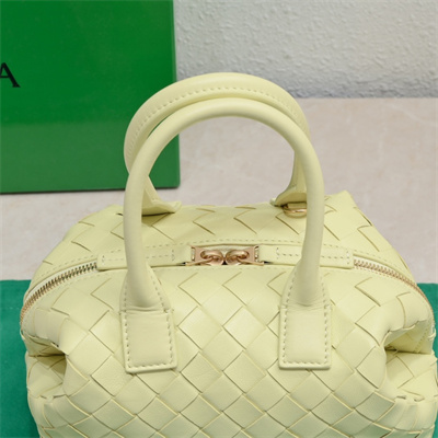 BV Mini Bauletto Bowling Bag In Lambskin Leather Ice Cream Color