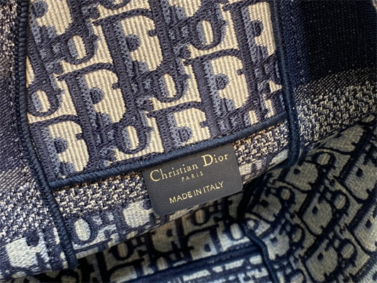 CD Medium Camp Bag Blue Oblique Jacquard Embroidery