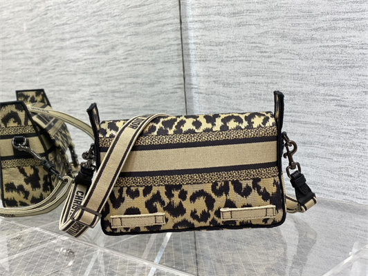 CD Small Camp Bag Beige and Black Mizza Embroidered