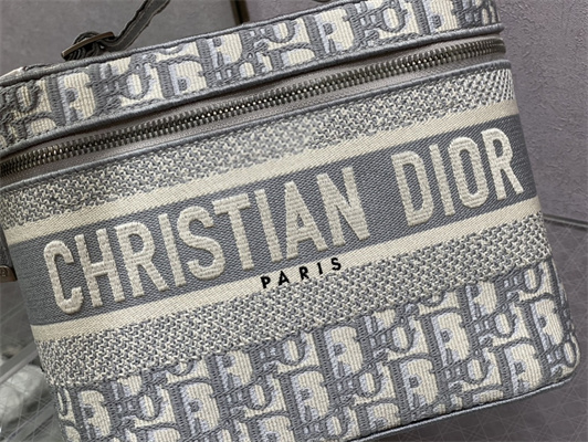 CD TRAVEL VANITY CASE Dior Oblique Jacquard Grey