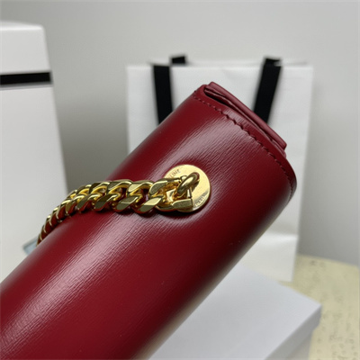 Celine Chain Shoulder Bag Cuir Triomphe In Shiny Calfskin Bordeaux