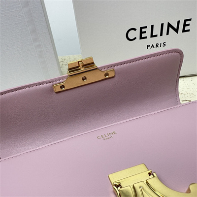 Celine Chain Shoulder Bag Cuir Triomphe In Shiny Calfskin Light Pink