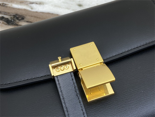 Celine Teen Classic Box Bag In Black Box Calfskin Leather