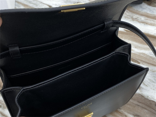 Celine Teen Classic Box Bag In Black Box Calfskin Leather
