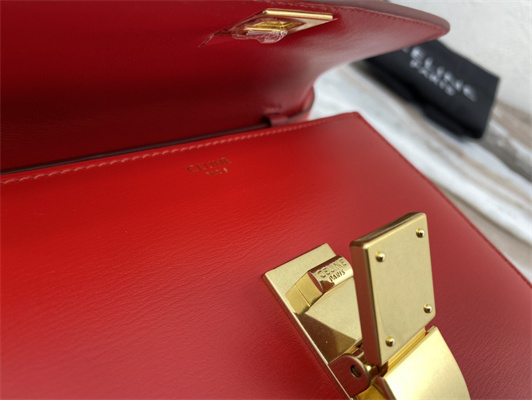 Celine Teen Classic Box Bag In Red Box Calfskin Leather